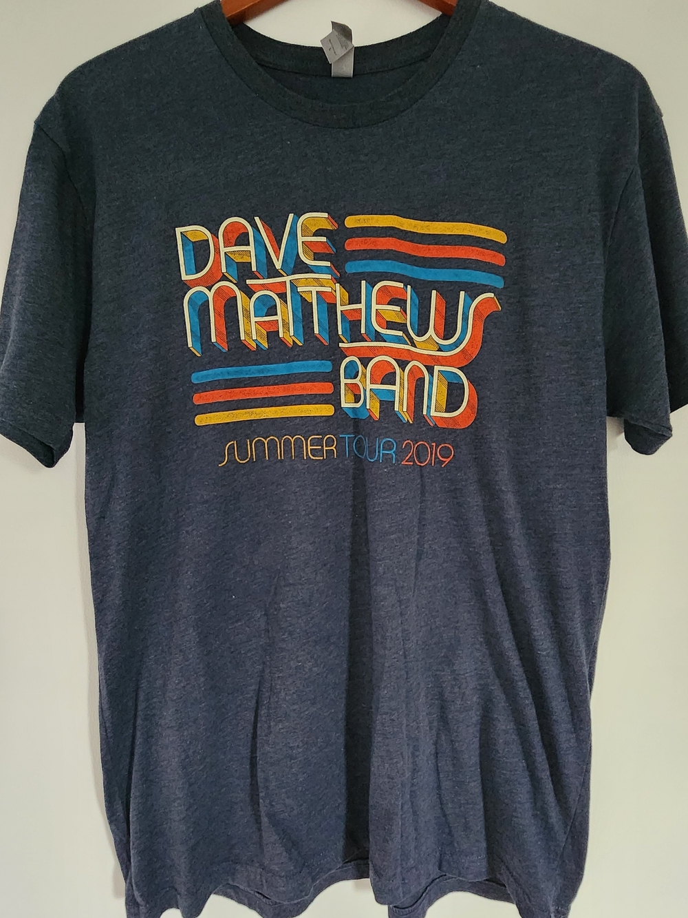 Dave Matthew's Band - Men's Navy Graphic T-Shirt - Summer Tour 2019 - Size Large